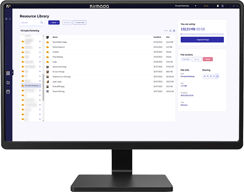 The Resource Centre lets you keep all the files you need for a Workspace right inside it