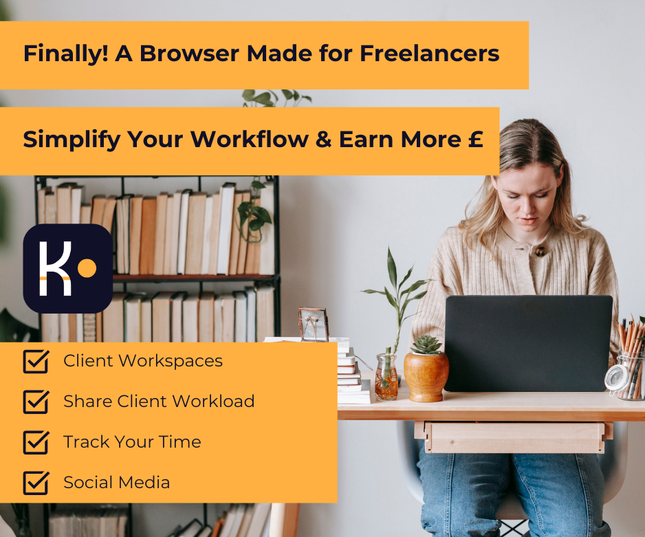 350 x 250px "A browser for freelancers"