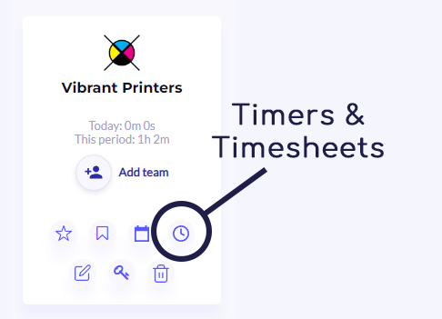 Accessing timers & timesheets from the Home Screen